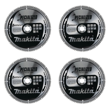 Makita CMSXF305100G Hoja de sierra SPECIALIZED EFFICUT 305 x 2,15 x 30 mm 4 piezas (4x B-67321) 100 dientes para madera