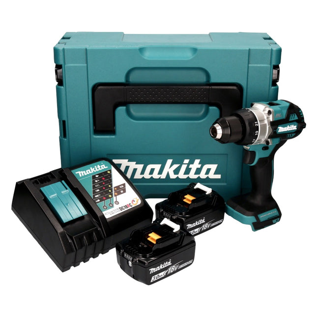 Trapano avvitatore a batteria Makita DDF 486 RFJ 18 V 130 Nm brushless + 2x batteria ricaricabile 3,0 Ah + caricabatterie + Makpac