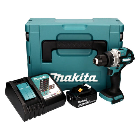 Makita DDF 486 RT1J cordless drill driver 18 V 130 Nm brushless + 1x rechargeable battery 5.0 Ah + charger + Makpac