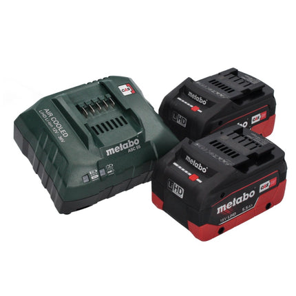 Metabo AS 18 HEPA PC Aspirador de batería compacto 18 V 6 l Aspirador en seco y húmedo con función de soplado + 2x baterías 5,5 Ah + cargador + 5x bolsas de filtro