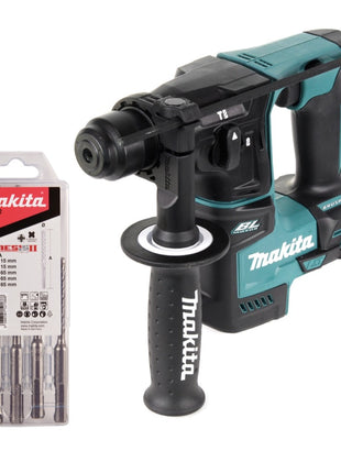 Makita DHR 171 Z Trapano a percussione a batteria 18 V 1,2 J SDS plus Brushless + set di punte da 5 pezzi - senza batteria, senza caricabatteria