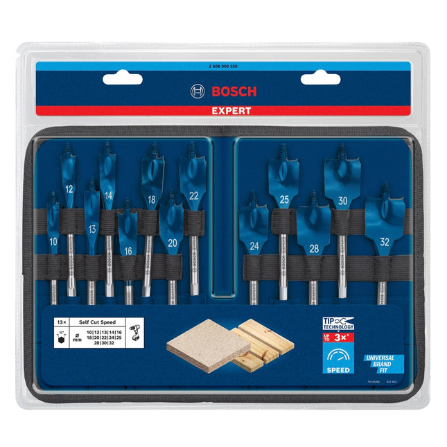 Juego de fresas planas Bosch EXPERT SelfCut Speed 10 - 32 mm 13 pzs. ( 2608900336 ) para madera - sucesor de 2608587010