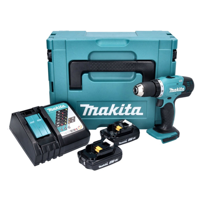 Makita DDF 453 RAJ Akku Bohrschrauber 18 V 42 Nm + 2x Akku 2,0 Ah + Ladegerät + Makpac