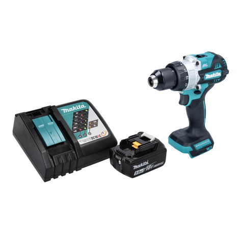 Makita DHP 486 RT1 Perceuse-visseuse à percussion sans fil 18 V 130 Nm Brushless + 1x batterie 5,0 Ah + chargeur