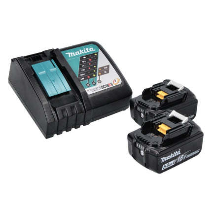 Taladro de percusión sin cable Makita DHP 486 RT 18 V 130 Nm sin escobillas + 2x batería recargable 5,0 Ah + cargador