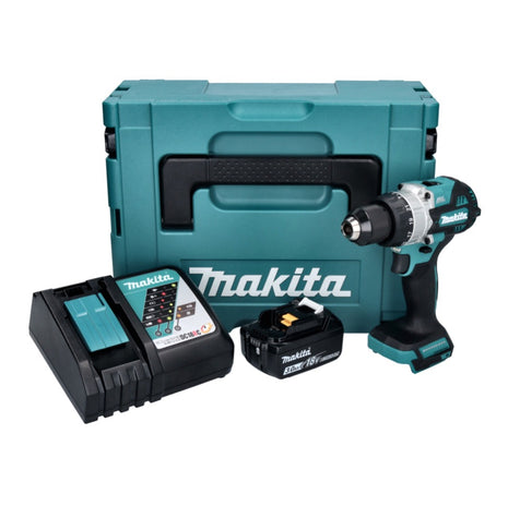 Makita DHP 486 RF1J trapano a percussione a batteria 18 V 130 Nm senza spazzole + 1x batteria ricaricabile 3,0 Ah + caricabatterie + Makpac