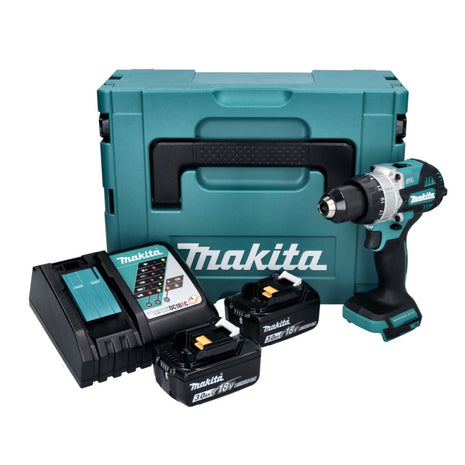 Makita DHP 486 RFJ Akku Schlagbohrschrauber 18 V 130 Nm Brushless + 2x Akku 3,0 Ah + Ladegerät + Makpac