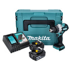 Makita DHP 486 RTJ Perceuse-visseuse à percussion sans fil 18 V 130 Nm Brushless + 2x Batteries 5.0 Ah + Chargeur + Coffret Makpac