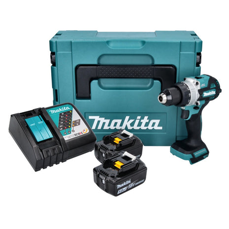 Makita DHP 486 RTJ cordless impact drill 18 V 130 Nm brushless + 2x rechargeable battery 5.0 Ah + charger + Makpac