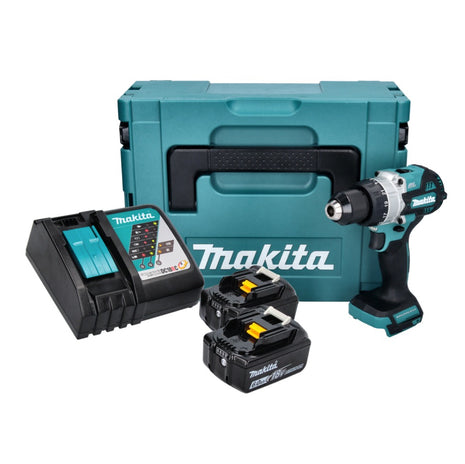 Makita DHP 486 RGJ trapano a percussione a batteria 18 V 130 Nm brushless + 2x batteria ricaricabile 6,0 Ah + caricabatterie + Makpac