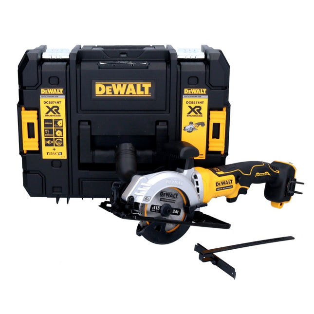 Sierra circular sin cable DeWalt DCS 571 NT 18 V 115 mm sin escobillas + TSTAK - sin batería, sin cargador