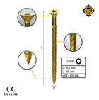 FORTE Tools Universal Holzschraube 6,0 x 50 mm T30 100 Stk. ( 000051399493 ) gelb verzinkt Torx Senkkopf Vollgewinde - Toolbrothers