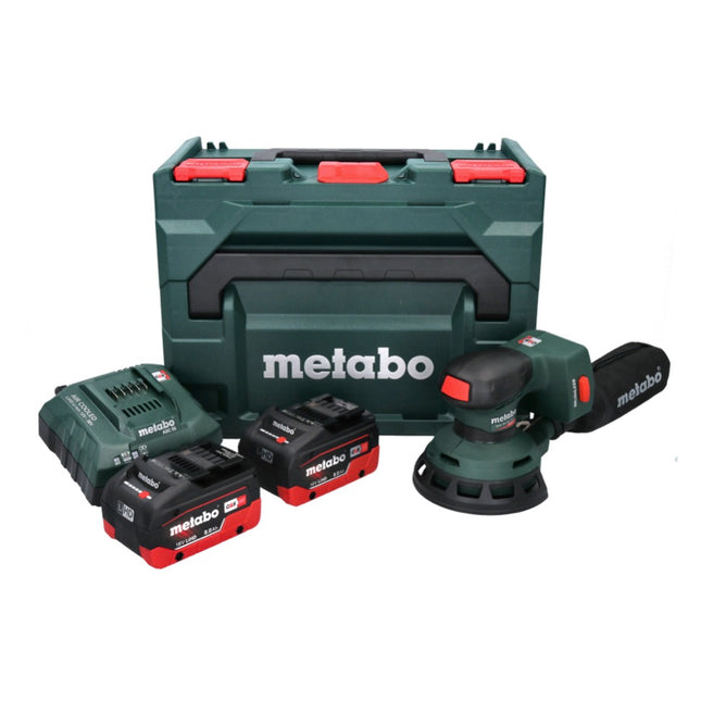Metabo SXA 18 LTX 125 BL cordless random orbital sander 18 V 125 mm brushless + 2x rechargeable battery 8.0 Ah + charger + metaBOX