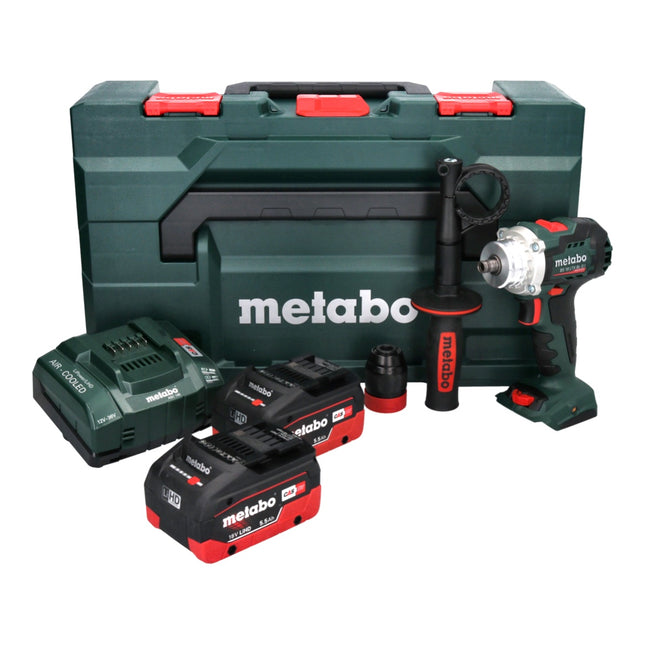 Metabo BS 18 LTX BL Q I Taladro atornillador sin cable 18 V 130 Nm sin escobillas ( 602359660 ) + 2x batería recargable 5,5 Ah + cargador + metaBOX