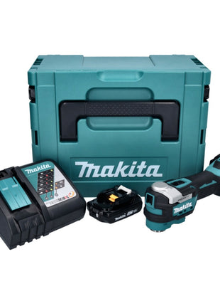 Makita DTM 52 RA1J cordless multifunction tool 18 V Starlock Max Brushless + 1x rechargeable battery 2.0 Ah + charger + Makpac