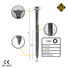 FORTE Tools Universal Holzschraube 5,0 x 70 mm T25 400 Stk. ( 2x 000040113883 ) silber verzinkt Torx Senkkopf Teilgewinde