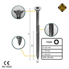 FORTE Tools Universal Holzschraube 6,0 x 70 mm T30 400 Stk. ( 4x 000040113890 ) silber verzinkt Torx Senkkopf Teilgewinde