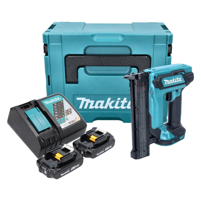 Makita DFN 350 RAJ cordless upright nailer 18 V 15 - 35 mm + 2x rechargeable battery 2.0 Ah + charger + Makpac
