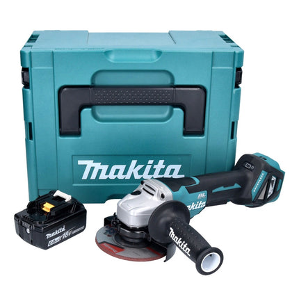 Makita DGA 515 G1J Meuleuse d'angle sur batterie 18 V 125 mm sans balai + 1x batterie 6,0 Ah + Makpac - sans chargeur