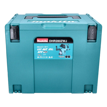 Makita DHR 280 ZJ Martillo a batería 2x18V / SDS-Plus / Brushless + Makpac 3 - Sin batería, sin cargador incluidos
