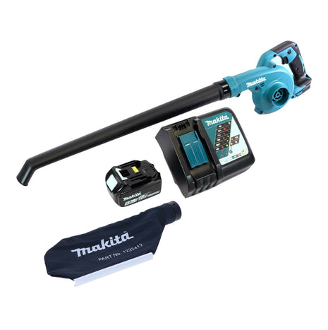 Makita DUB 186 RT1 Cordless blower Leaf blower 18 V + 1x battery 5.0 Ah + charger + collection bag