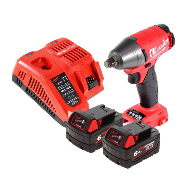 Milwaukee M18 FIWF12-602 FC Visseuse à percussion sans fil 1/2" 300 Nm 18V Brushless + 2x Batteries 6,0 Ah + Chargeur