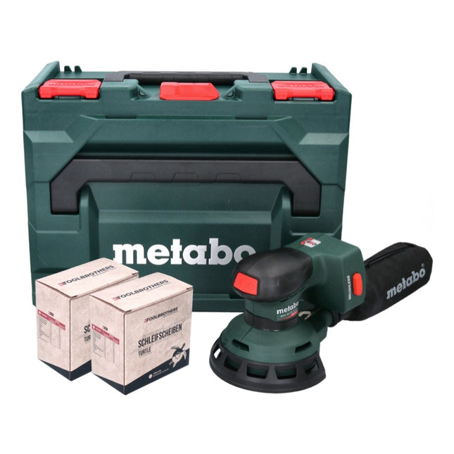 Metabo SXA 18 LTX 125 BL Akku Exzenterschleifer 18 V 125 mm ( 600146840 ) Brushless + 2x Toolbrothers TURTLE Schleifset + metaBOX - ohne Akku, ohne Ladegerät