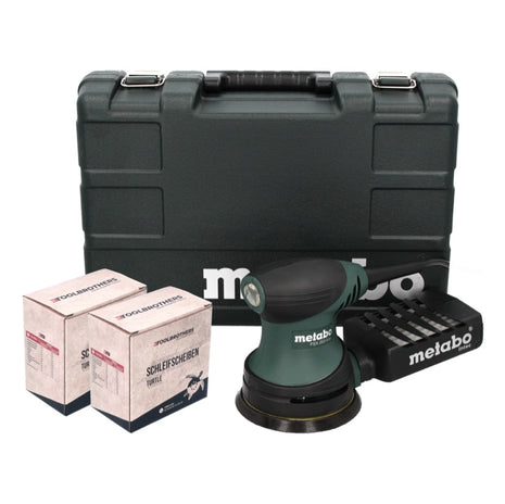 Metabo FSX 200 Intec levigatrice rotorbitale 240 W 125 mm + 2x Toolbrothers TURTLE set di levigatura + valigetta