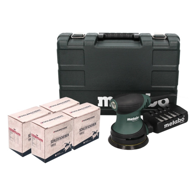 Metabo FSX 200 Intec random orbital sander 240 W 125 mm + 4x Toolbrothers TURTLE sanding set + case