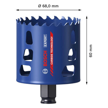 Sierra perforadora Bosch Expert Tough Material 68 x 60 mm (2608900433) Tecnología de carburo para taladros rotativos y de impacto