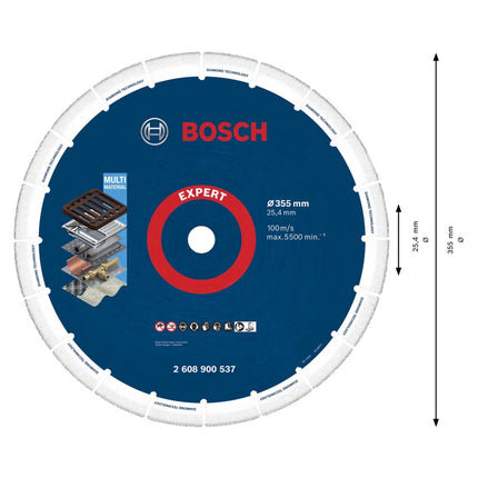 Bosch Expert Diamond Metal Wheel Trennscheibe 355 x 25,4 mm ( 2608900537 ) Diamond Technology für Kappsägen / Benzinsägen