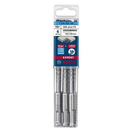 Bosch Expert Punte per foratura SDS plus 7X 6,0 x 165 mm 10 pz. ( 2608900160 )