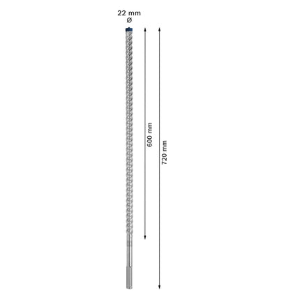 Bosch Expert SDS max 8X Hammerbohrer 22 x 720 mm ( 2608900235 ) für Stahlbeton Stein Carbide Technology