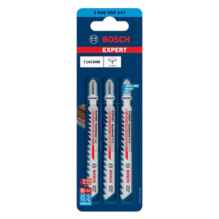 Bosch Expert T 144 DHM Hardwood Fast Stichsägeblatt Set 3 tlg. ( 2608900541 ) Carbide Technology