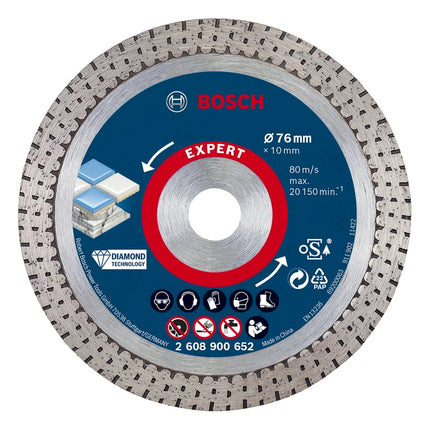 Bosch Expert Hard Ceramic 76 mm diamond cutting disc 76 x 1.5 x 10 mm ( 2608900652 ) Diamond Technology - successor to 2608615020