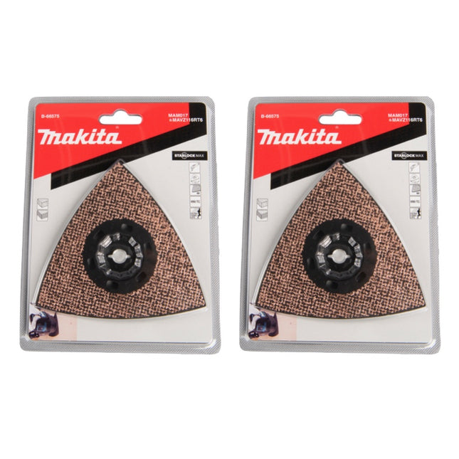 Makita MAM017HM Sanding Plate 116mm K60 - Starlock Max - extra Long Life - 2 pcs. (2x B-66575)