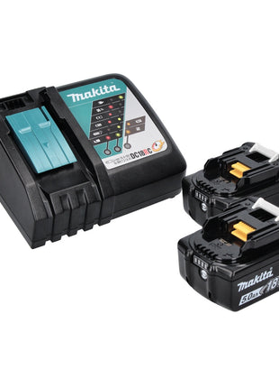 Makita DLX 2180 TJ cordless combo kit DHP 484 cordless impact drill + DTD 153 cordless impact wrench + 2x rechargeable battery 5.0 Ah + charger + Makpac