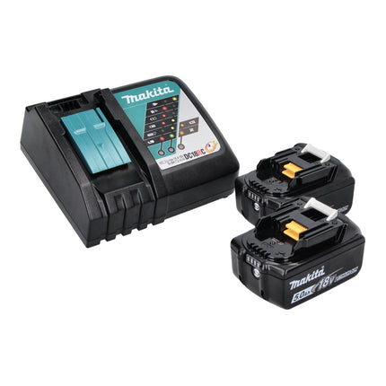 Makita DLX 2190 TJ1 Kit combiné perceuse-visseuse sans fil DDF 484 + meuleuse d'angle sans fil DGA 504 + 2x batterie 5,0 Ah + chargeur + 2x Makpac