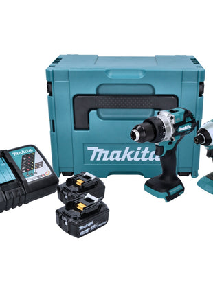 Kit combinado de batería Makita DLX 2432 TJ Taladro a batería DDF 486 + llave de impacto a batería DTD 153 + 2x batería 5.0 Ah + cargador + Makpac