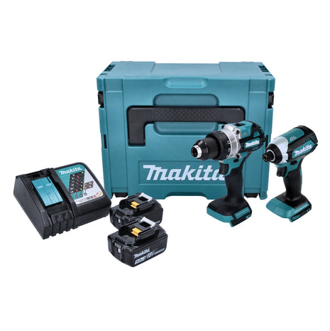 Makita DLX 2432 TJ Akku Combo Kit DDF 486 Akku Bohrschrauber + DTD 153 Akku Schlagschrauber + 2x Akku 5,0 Ah + Ladegerät + Makpac