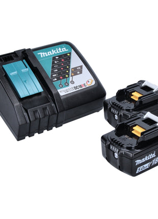 Kit combinato a batteria Makita DLX 2432 TJ Trapano avvitatore a batteria DDF 486 + avvitatore a percussione a batteria DTD 153 + 2x batteria ricaricabile 5,0 Ah + caricabatterie + Makpac