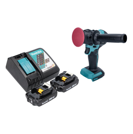 Makita DPV 300 RA polerka akumulatorowa 18 V 50 / 80 mm bezszczotkowa + 2x akumulator 2,0 Ah + ładowarka