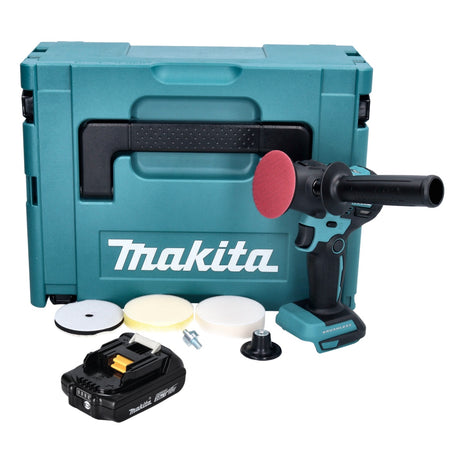 Makita DPV 300 A1J Lucidatrice a batteria 18 V 50 / 80 mm brushless + 1x batteria ricaricabile 2,0 Ah + Makpac - senza caricabatterie