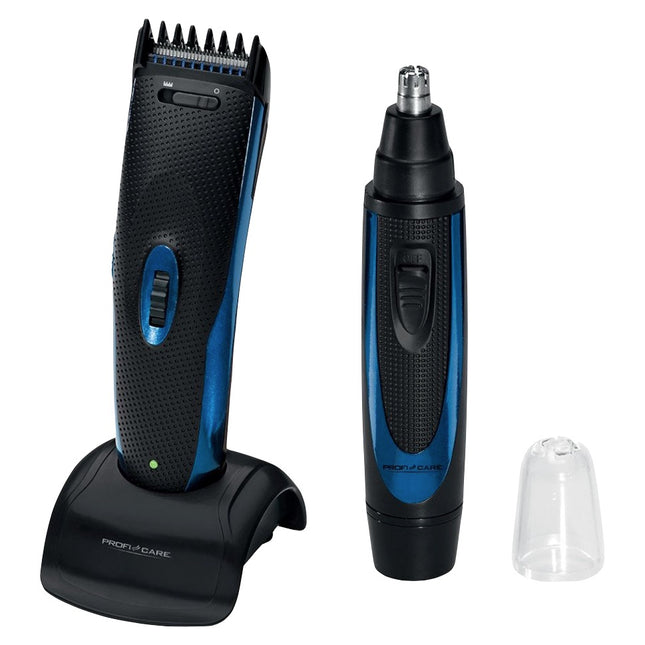 ProfiCare PC-HSM/R 3052 cortapelos recortador de barba + recortador de nariz + estación de carga + accesorios