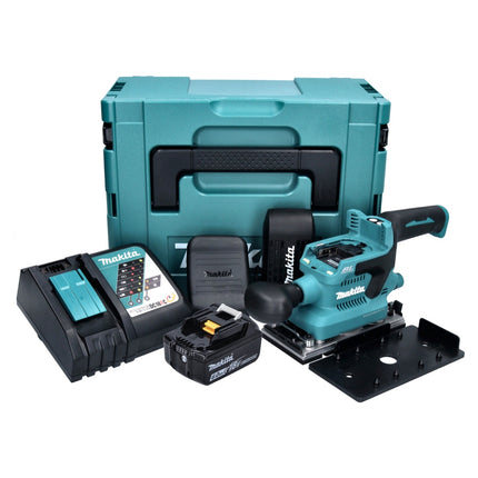 Makita DBO 380 RG1J Cordless Finishing Sander 93 x 185mm Brushless 18V + 1x Battery 6,0 Ah + Charger + Makpac Case