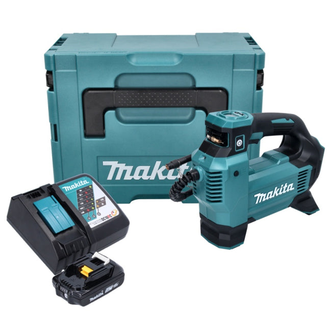 Makita DMP 181 RA1J Cordless compressor 18 V 11.1 bar + 1x rechargeable battery 2.0 Ah + charger + Makpac