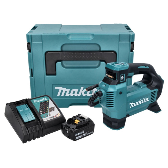 Makita DMP 181 RT1J cordless compressor 18 V 11.1 bar + 1x rechargeable battery 5.0 Ah + charger + Makpac
