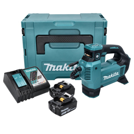 Makita DMP181RTJ Compresseur/Gonfleur sans fil 11,1 bar 18V + 2x Batteries 5,0 Ah + Chargeur + Coffret Makpac