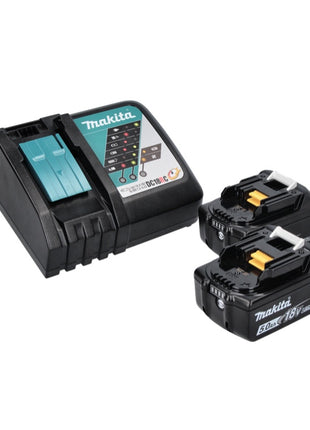 Compresor de batería Makita DMP 181 RTJ 18 V 11,1 bar + 2x baterías 5,0 Ah + cargador + Makpac