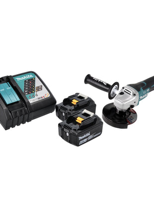 Smerigliatrice angolare a batteria Makita DGA 517 RG 18 V 125 mm brushless + 2x batteria ricaricabile 6,0 Ah + caricabatterie